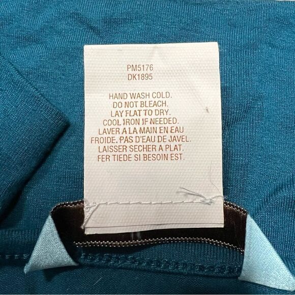 EUC Marciano teal v neck tank sz L ruching at front - Picture 9 of 10